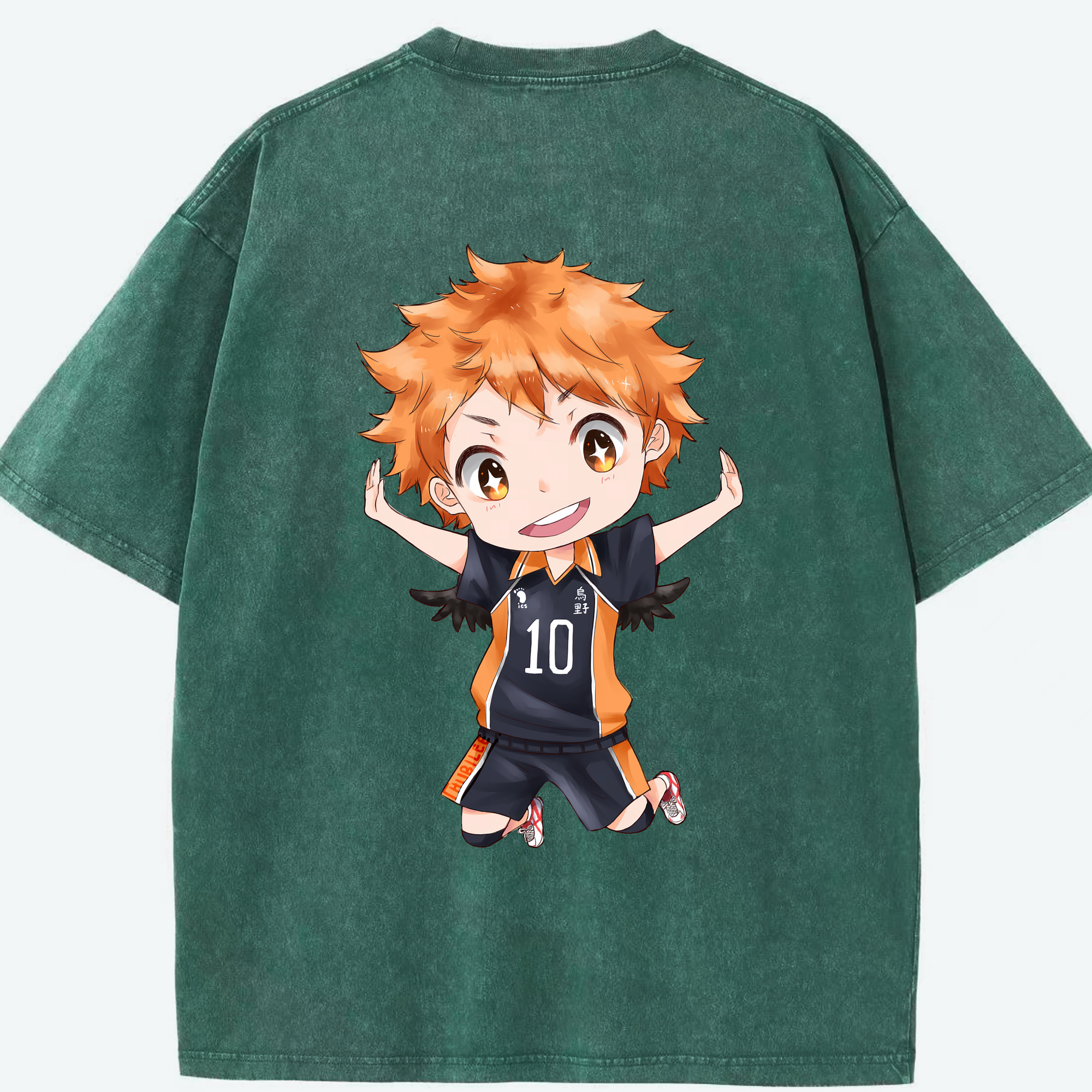 （画像用） ハイキュー!! Haikyu!! 綿100% ヴィンテージ風 半袖Tシャツ（背面プリント）